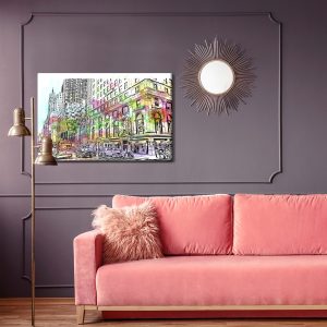 Peinture sur toile Bâtiments De New York Avec Une Touche D'aquarelle – Image 4