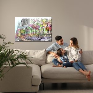 Peinture sur toile Bâtiments De New York Avec Une Touche D'aquarelle – Image 7
