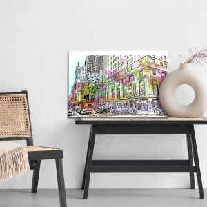 Peinture sur toile Bâtiments De New York Avec Une Touche D'aquarelle – Image 6