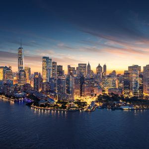 Peinture sur toile Panorama Du Soir Sur New York – Image 1