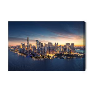 Peinture sur toile Panorama Du Soir Sur New York – Image 2