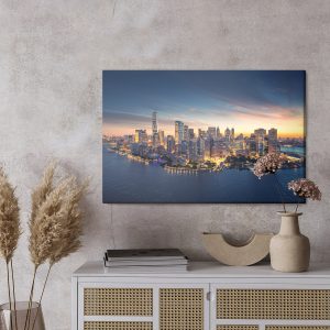 Peinture sur toile Panorama Du Soir Sur New York – Image 3