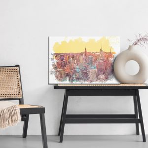 Peinture sur toile Gratte-Ciel Colorés De New York Peints – Image 6