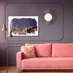 Peinture sur toile Le Pont De Brooklyn Dans Une Version Abstraite – Image 4