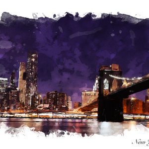 Peinture sur toile Le Pont De Brooklyn Dans Une Version Abstraite – Image 1