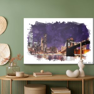 Peinture sur toile Le Pont De Brooklyn Dans Une Version Abstraite – Image 5