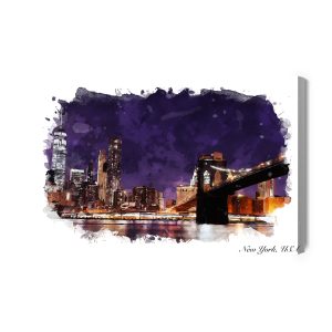 Peinture sur toile Le Pont De Brooklyn Dans Une Version Abstraite – Image 2