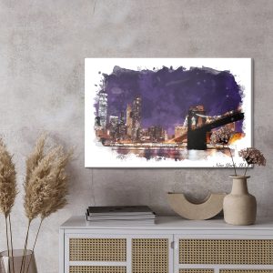 Peinture sur toile Le Pont De Brooklyn Dans Une Version Abstraite – Image 3