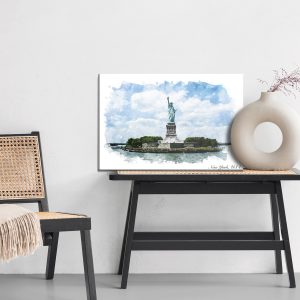 Peinture sur toile Statue De La Liberté Peinte À L'aquarelle – Image 6