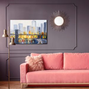 Peinture sur toile Le Panorama De New York Sous Une Forme Abstraite – Image 4