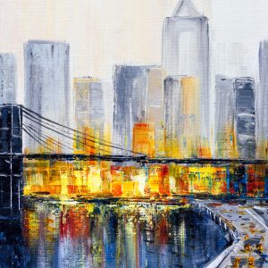 Peinture sur toile Le Panorama De New York Sous Une Forme Abstraite – Image 1