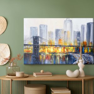 Peinture sur toile Le Panorama De New York Sous Une Forme Abstraite – Image 5