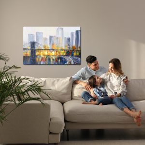 Peinture sur toile Le Panorama De New York Sous Une Forme Abstraite – Image 7