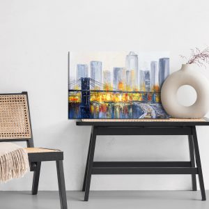 Peinture sur toile Le Panorama De New York Sous Une Forme Abstraite – Image 6