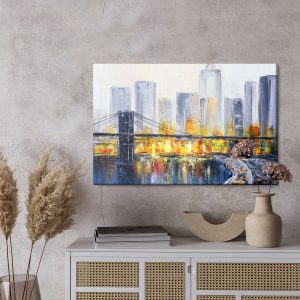 Peinture sur toile Le Panorama De New York Sous Une Forme Abstraite – Image 3