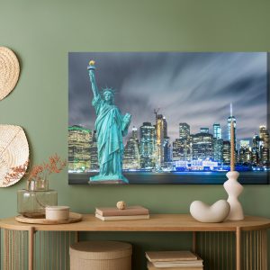 Peinture sur toile Statue De La Liberté Dans Le Contexte Des Gratte-Ciel De New York – Image 5