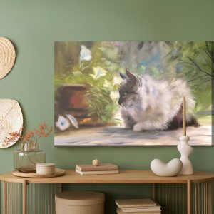 Peinture sur toile Un Chat Parmi Le Vert, Comme Peint – Image 5