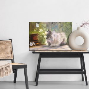 Peinture sur toile Un Chat Parmi Le Vert, Comme Peint – Image 6