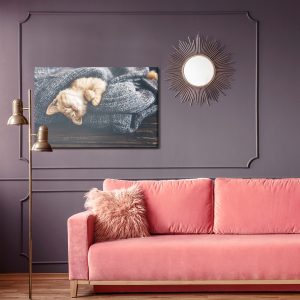 Peinture sur toile Chaton Roux Endormi – Image 4