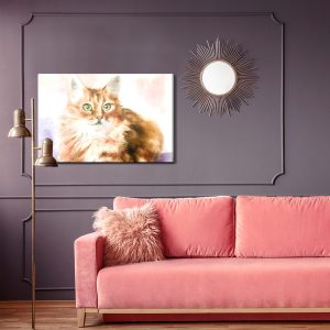 Peinture sur toile Un Chat Comme Peint À L'aquarelle – Image 4