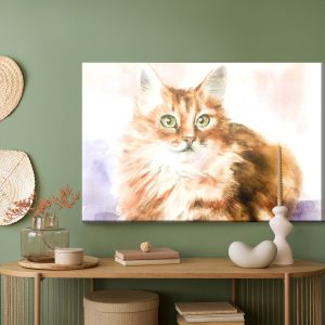 Peinture sur toile Un Chat Comme Peint À L'aquarelle – Image 5