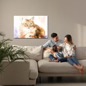 Peinture sur toile Un Chat Comme Peint À L'aquarelle – Image 7