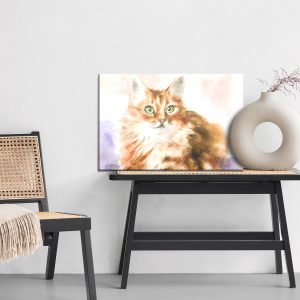 Peinture sur toile Un Chat Comme Peint À L'aquarelle – Image 6