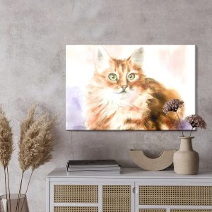 Peinture sur toile Un Chat Comme Peint À L'aquarelle – Image 3