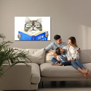 Peinture sur toile Un Chat Qui Lit – Image 7
