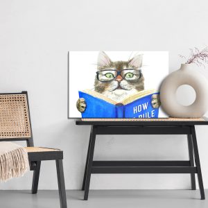 Peinture sur toile Un Chat Qui Lit – Image 6