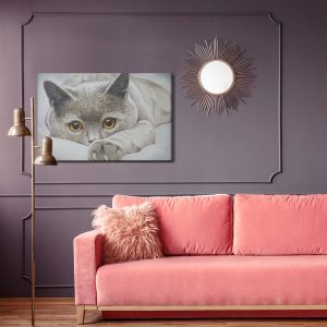 Peinture sur toile Chat Gris Comme Peint – Image 4
