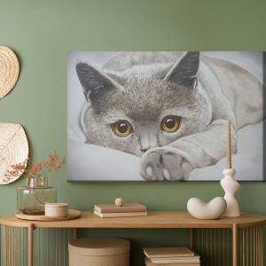 Peinture sur toile Chat Gris Comme Peint – Image 5