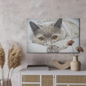 Peinture sur toile Chat Gris Comme Peint – Image 3