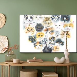 Peinture sur toile Coeur De Chats – Image 5