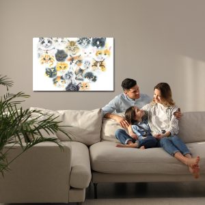 Peinture sur toile Coeur De Chats – Image 7