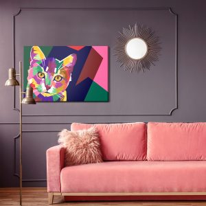 Peinture sur toile Chat Graphique Coloré – Image 4