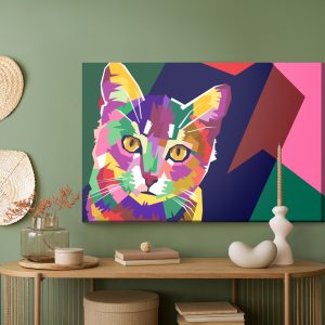 Peinture sur toile Chat Graphique Coloré – Image 5