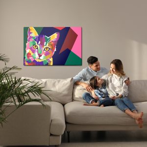 Peinture sur toile Chat Graphique Coloré – Image 7