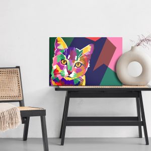 Peinture sur toile Chat Graphique Coloré – Image 6
