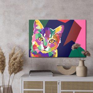 Peinture sur toile Chat Graphique Coloré – Image 3