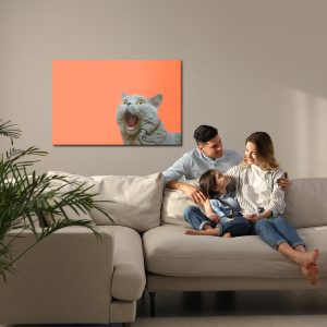 Peinture sur toile Chat Britannique Sur Fond Orange – Image 7