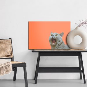 Peinture sur toile Chat Britannique Sur Fond Orange – Image 6