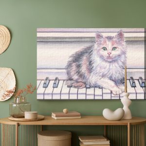 Peinture sur toile Chat Au Piano – Image 5