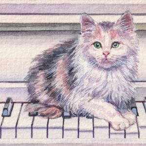 Peinture sur toile Chat Au Piano – Image 1