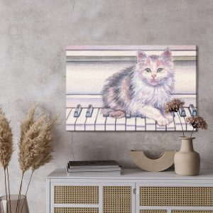 Peinture sur toile Chat Au Piano – Image 3