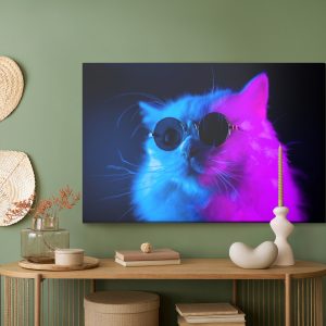 Peinture sur toile Chat Avec Des Lunettes De Soleil – Image 5