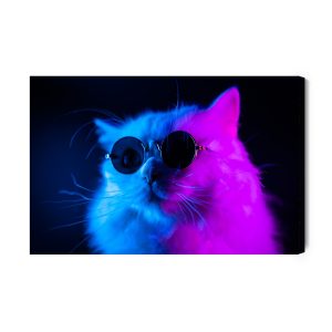Peinture sur toile Chat Avec Des Lunettes De Soleil – Image 2
