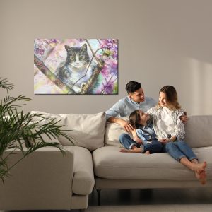 Peinture sur toile Chat Dans Un Jardin Fleuri – Image 7