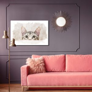 Peinture sur toile Chaton Curieux Peint À L'aquarelle – Image 4