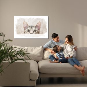 Peinture sur toile Chaton Curieux Peint À L'aquarelle – Image 7